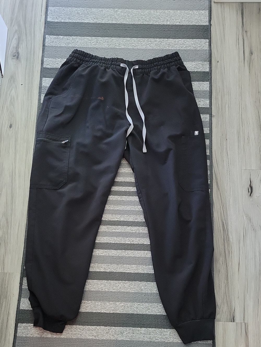 Black Jogger Figs Pants with Drawstring Xl